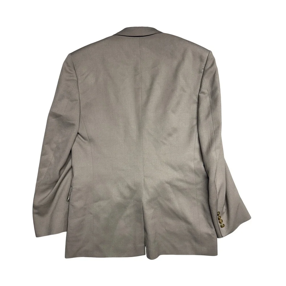 Christian Dior Monsieur Vintage Blazer 38R Taupe Gold Crest Buttons Union Made